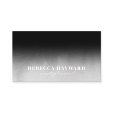 modern white and black watercolor ombre elegant business invitations