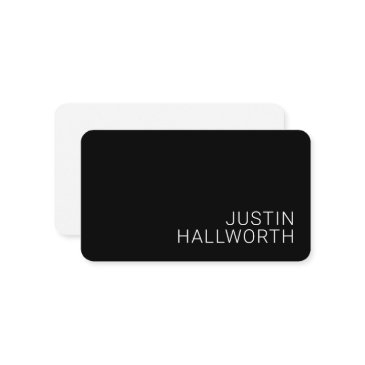 modern white name or other text on black enclosure invitations