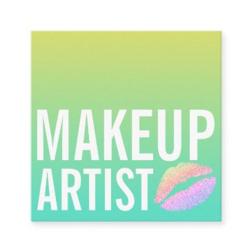 modern yellow green blue gradient makeup beauty square business invitations