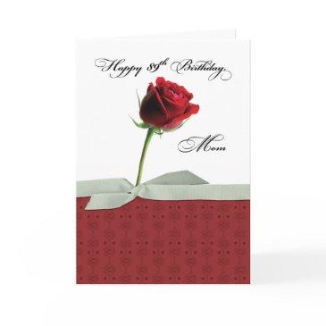 mom 89th birthday red rose invitations