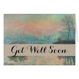 Small Monet Sunset Seine Fine Art Impressionism Front View