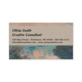 Small Monet Sunset Seine Fine Art Impressionism Business Invitations Front View