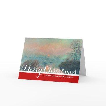 monet sunset seine fine art impressionism holiday invitations