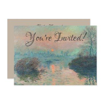 monet sunset seine fine art impressionism invitation