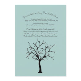 Small Money Tree Bridal Shower Invitations Front View