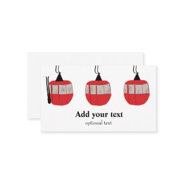 monogram retro red ski gondola lift personalized enclosure invitations