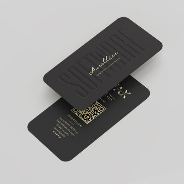 monogram software engineer modern black gold business invitations