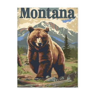 montana grizzly vintage postinvitations