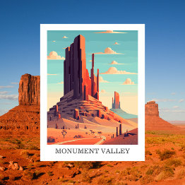 Small Monument Valley, Usa: Travel Vintage Postinvitations Front View