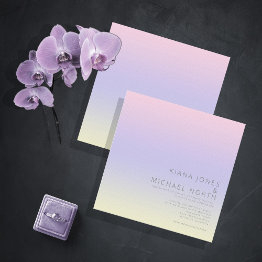 Small Mood Gradient Wedding Pastel Dawn Id741 Invitation Front View