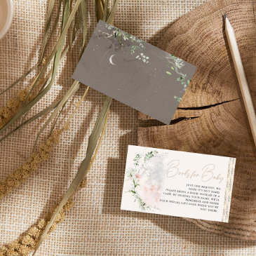 moon child | boho hippie baby shower book request enclosure invitations