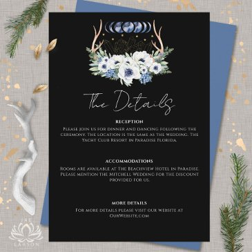 moon crystals flowers boho metaphysical wedding enclosure invitations