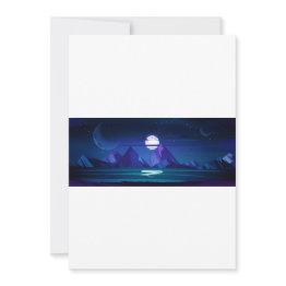 Small Moon Valley Vector Art Invitation Front View