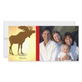 Small Moose Christmas Holiday Invitations Front View