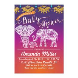 Small Moroccan Baby Shower - Indian Inspiration - India Invitation Front View