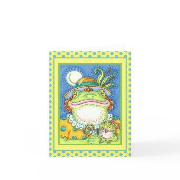 mother frog & baby frogett family love funny blank invitations