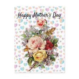 Small Mother’s Day Design Floral Elegant Postinvitations Front View