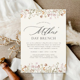 Small Mother's Day Brunch Boho Terracotta Invitation Front View