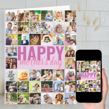 mother's day photo collage big personalized invitations