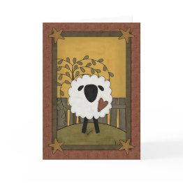 Small Mother's Day Sheep Invitations Front View