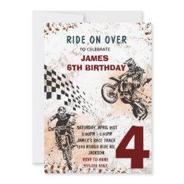 Small Motorbike Invitation Dirt Bike Party Invitation Front View
