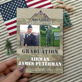 Small Mountain Military Basic Training Photo Graduation Announcement Front View