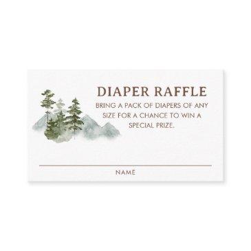 mountain rustic woodland diaper raffle ticket enclosure invitations