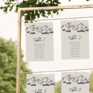 mountain seating chart invitations pine tree outdoor