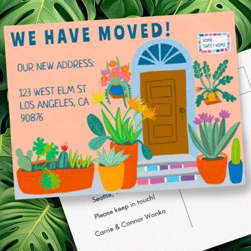moving announcement address colorful front door postinvitations