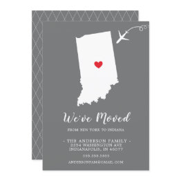 Small Moving Announcement | State Indiana Front View