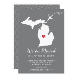Small Moving Announcement | State Michigan Front View