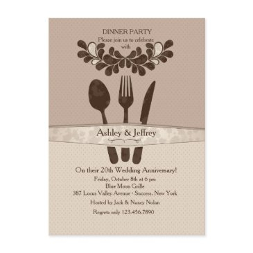 mr. and mrs. utensils dinner party invitation