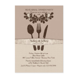 Small Mr. And Mrs. Utensils Dinner Party Invitation Front View