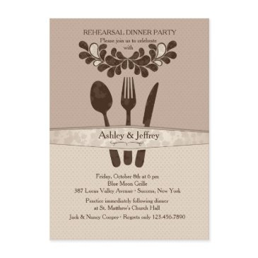 mr. and mrs. utensils dinner party invitation