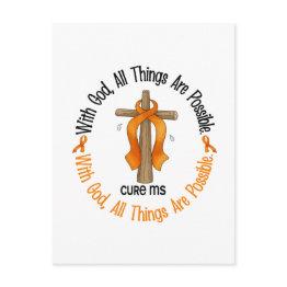 Small Multiple Sclerosis Ms With God Cross 1 Postinvitations Front View