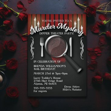 murder mystery dinner theater party invitation