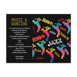 Small Music And Dancing Party Jazz Retro Music Postinvitations Front View