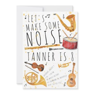music birthday party invitation - make some noise