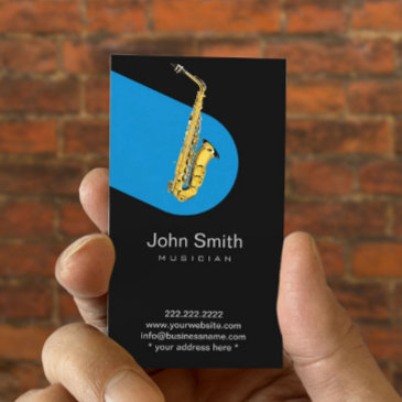 music blue jazz saxophone musician dark business invitations