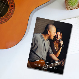 Small Music Lovers Qr Code Wedding Photo Save The Date Front View