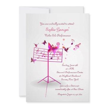 music stand pink invitation