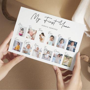 my first year photo collage postinvitations