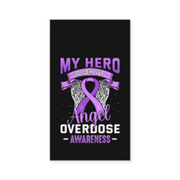 Small My Hero Is Now My Angel Overdose Awareness Support Business Invitations Front View