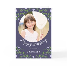 Small My Sweet Girl | Personalized Photo Birthday Invitations Front View
