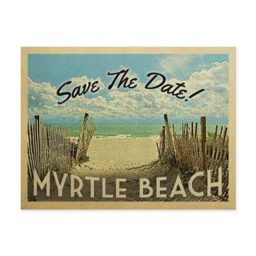 myrtle beach save the date vintage beach nautical announcement postinvitations