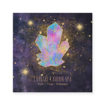 *~* mystic crystals gold glitter stars & star dust square business invitations