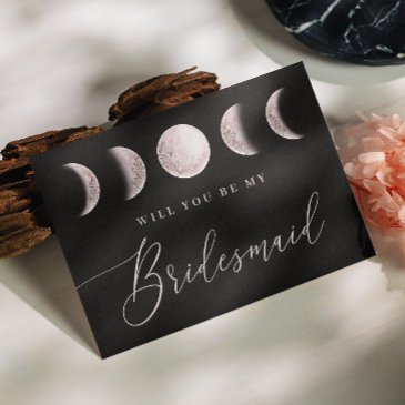 mystical blush moon | black bridesmaid proposal postinvitations