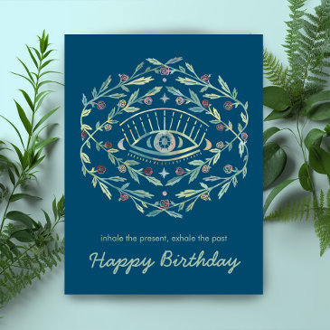 mystical eye roses inspirational happy birthday postinvitations