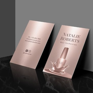 nail salon manicurist rose gold polish splash business invitations
