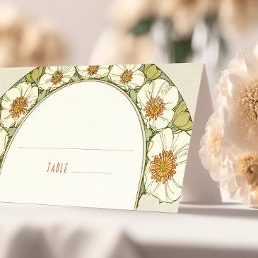 name cards wedding table vintage art nouveau